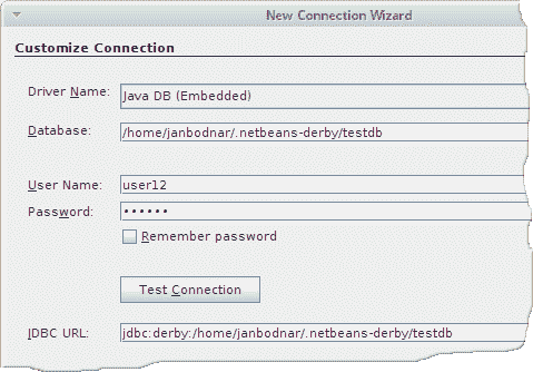 New connection wizard