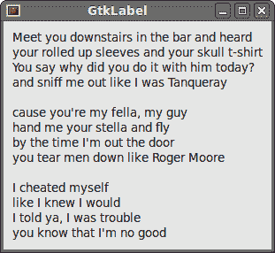 GtkLabel Widget