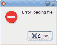 Error message dialog