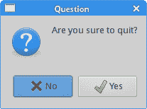 Question message dialog