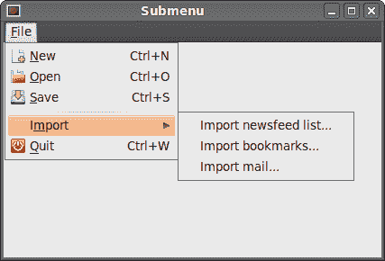 A submenu example