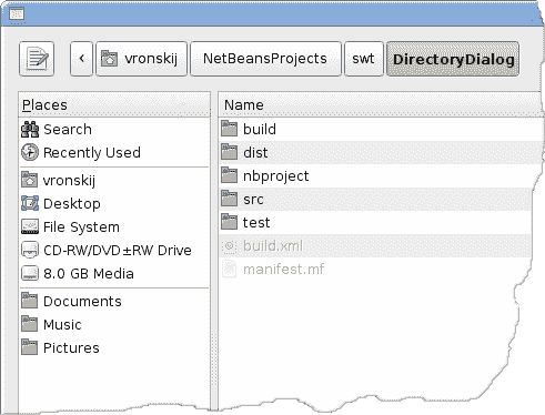 Directory dialog