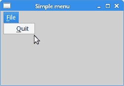 Simple menu