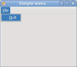 Simple menu