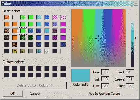 Color dialog box