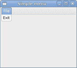 Simple menu