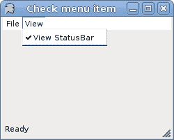 Check menu item