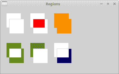 Set operations on regions