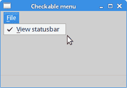 Checkable menu