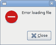 Error message dialog