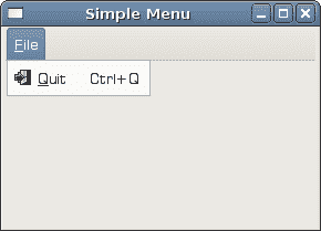Simle menu example