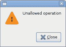 Warning message dialog