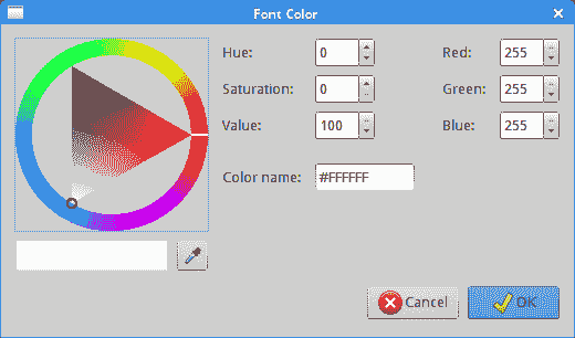 GtkColorSelectionDialog