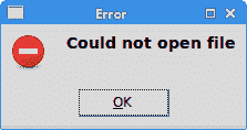 Error message dialog