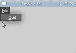 Simple menu