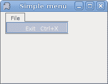 Simple menu