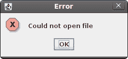 Error message dialog