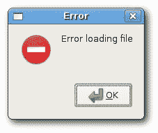 Error dialog