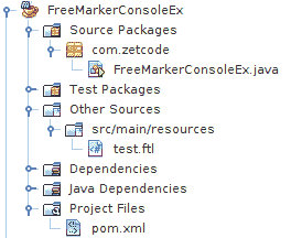 Java console project structure in NetBeans