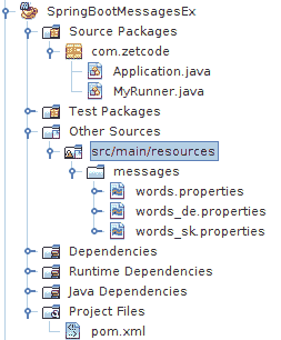 NetBeans project structure of a Spring Boot application