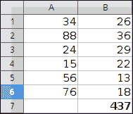 Calculating the sum of values